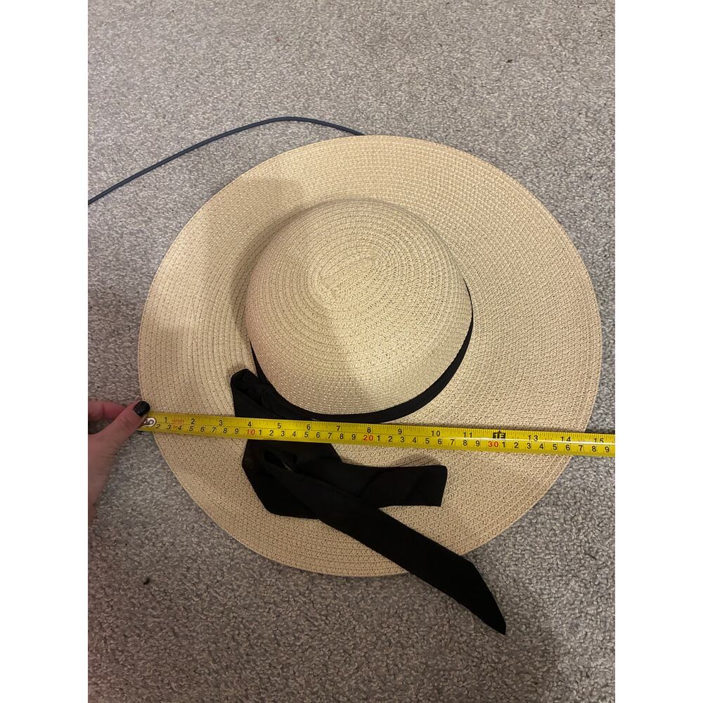 Vince Camuto NWT Straw Sun Hat Wide Brim Summer Beach Resort Chic One Size - Picture 6 of 7